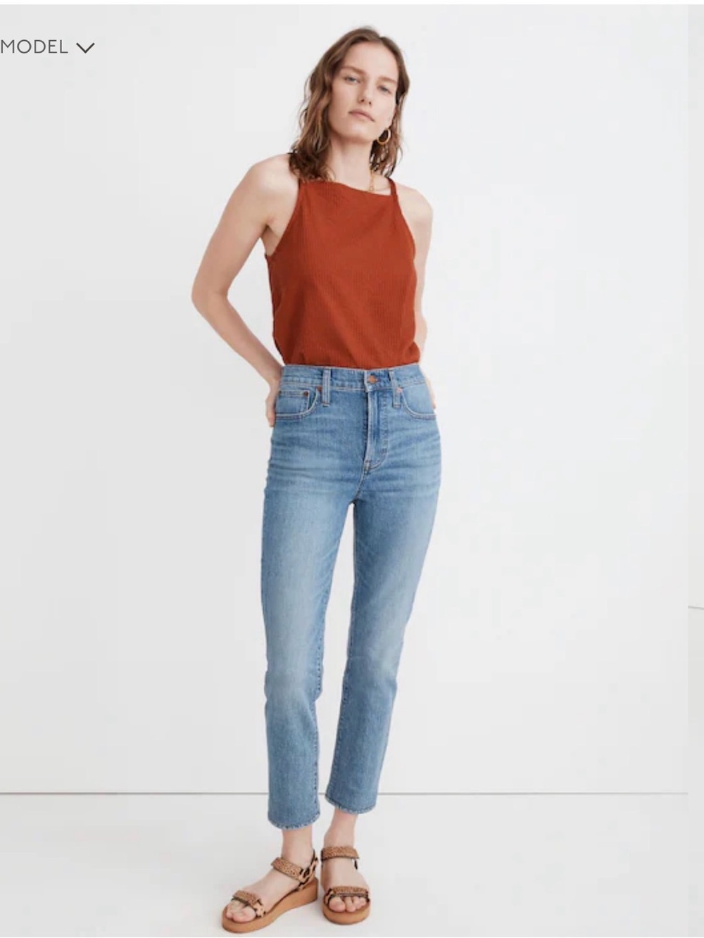 Madewell The Perfect Vintage Crop Straight Jeans in Light Blue